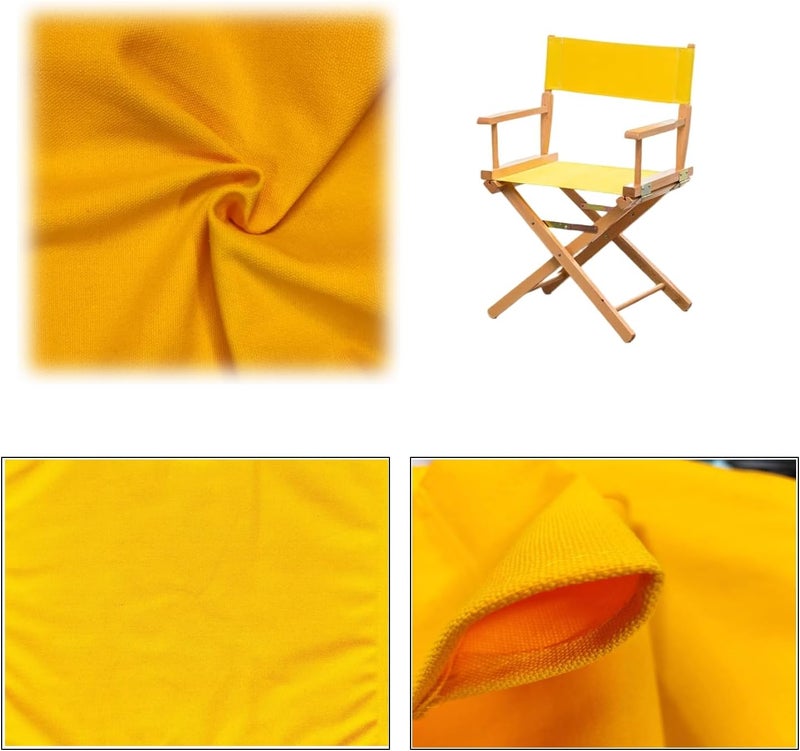 Cansybil Director Chair Replacement Canvas Fabric Seat Cover Foldable Director’s Chair Cover Kit Black | 21.2" L x 16.1" W x 0.39" H (Yellow) - Image 4
